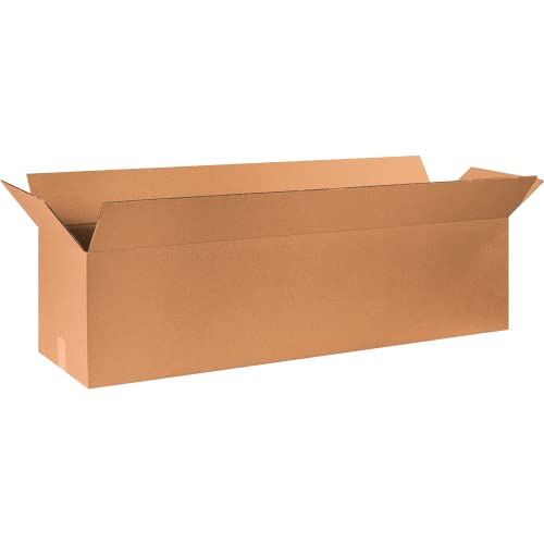BOX USA 481212 Long Corrugated Cardboard Box 48" L x 12" W x 12" H, Kraft, For Shipping, Packing and Moving (Pack of 10)
