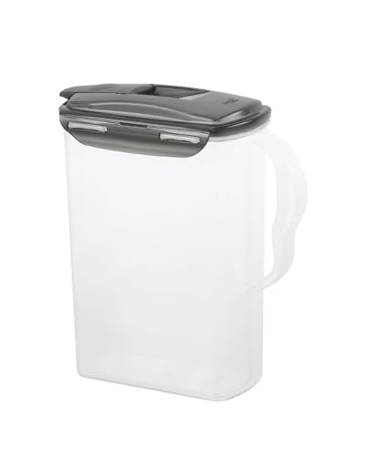 LocknLock Aqua Fridge Door Water Jug | Clear Pitcher | BPA Free Plastic Pitcher with Lid | 3 Quart Pitcher with Lid for Water, Juice, Tea & More Beverages, Gray - color: Gray, size: 96 Ounces