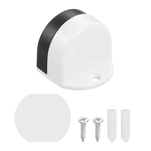 uxcell Low Dome Floor Door Stop 1.5" H x 1.65" W, Stainless Steel - color: White
