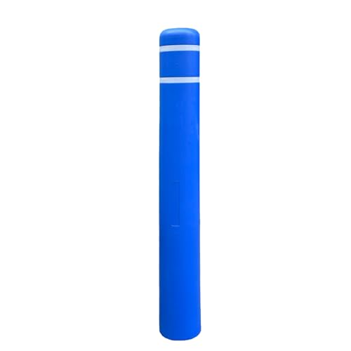 Durable Bollard Cover Heavy Duty Shell - Weather Resistant Anti-Collision - Universal Fit Parking Lot, Dock, Warehouse (Multiple Sizes & Colors Available) (52" H, Blue, 6" Dia) - color: Blue, size: 6"Dia, style: 52"H