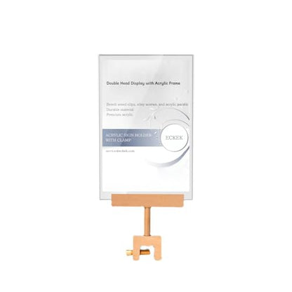 Acrylic Sign Holder with Clamp (Vertical A5 148×210mm/ 5.83×8.27 inches) - size: Vertical A5 148×210mm/ 5.83×8.27 inches