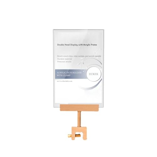 Acrylic Sign Holder with Clamp (Horizontal A4 297×210mm/11.69×8.27inches) - size: Horizontal A4 297×210mm/11.69×8.27inches