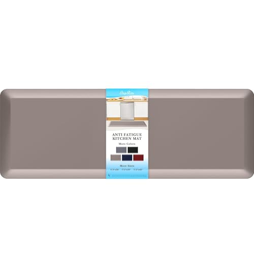 4/5 Inch Thick Kitchen Mats for Floor, StepRite Kitchen Rug for Standing - color: Khaki, size: 48"L x 17"W x 0.8"Th