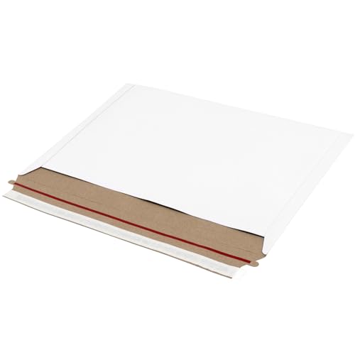 PINGEUI 150 PCS 9 x 12 Inches White Cardboard Rigid Mailers, Self Seal Photo Document Mailers,Rigid Paperboard Envelopes for Shipping,CD,Paper