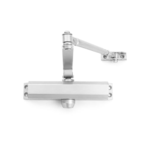 Door Closer, Commercial Grade 2 Hydraulic Closer, Spring Size 4, Surface Mount, Self-Closing, Adjustable Sweep & Latch Speed, Aluminum Anodized - color: Aluminum Anodized