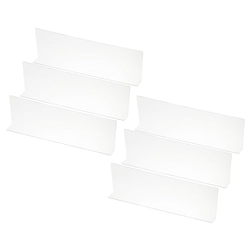 PATIKIL 6 Pack Shelf Dividers for Closet Organization, 15.7x1.57x4.7 Acrylic Closets Separator Kitchen Cabinet Shelves Under Bed Blocker for Bedroom Kitchen Office, Clear - size: 15.7x1.57x4.7"