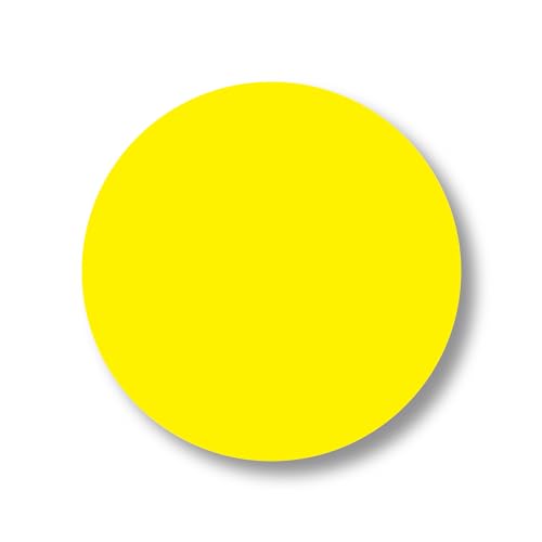 5S Location Marking Circle- (Various Sizes Available) Durable Circular Shaped Floor Marker by Graphical Warehouse- Vibrant Colors, Rounded Corners (25 Pack) (2", Yellow) - color: Yellow, size: 2"