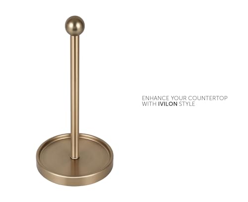 Ivilon Countertop Paper Towel Holder - Modern Sleek Ball Minimalist Design - Color Warm Gold - color: Warm Gold