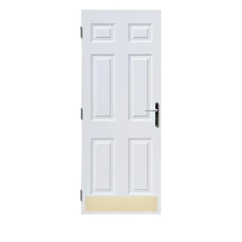 Aluminum Kick Plate - Adhesive Mounted - Choose the Color and Size for Your Door (Satin Brass, 6" x 34") - color: Satin Brass, size: 6" x 34"
