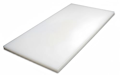 Commercial Cutting Board, Plastic Poly Kitchen Board Dishwasher Safe, Heavy Duty Food Prep Surface for Restaurant Use (48.82 x 24.41 x 0.57 inch) - color: White, size: 48.8"L x 24.4"W