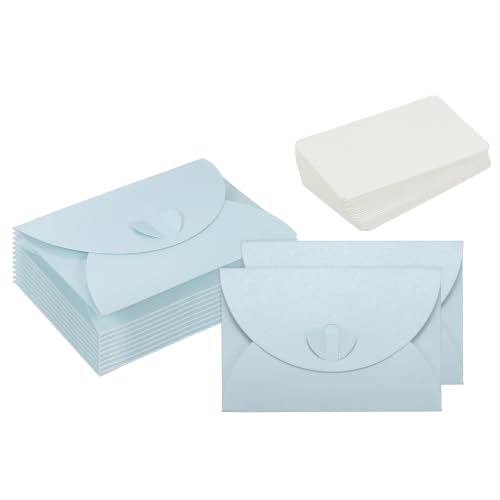 PATIKIL Gift Cards Envelopes (4.1"x 2.8",Light Blue) Mini Heart Clasp 12PCS - color: Light Blue