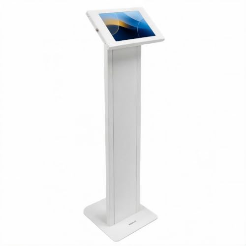 Mount-It! Anti-Theft iPad Floor Stand, Locking Kiosk Enclosure, White - color: White