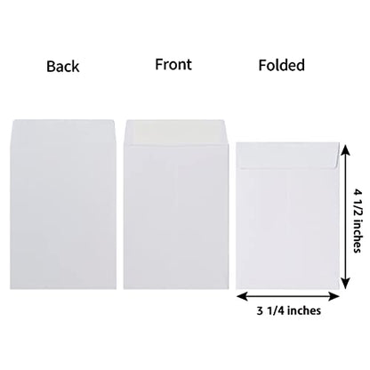 100 Pack Seed Envelopes Self-Adhesive, 3 1/4 x 4 1/2 inches, White - color: White