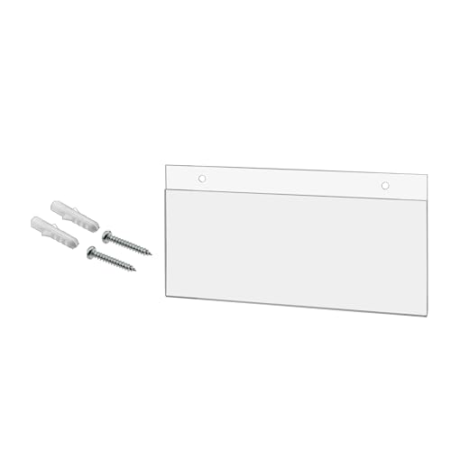 Marketing Holders 10 Pack Wall Mount Sign Holder for 10" x 4" Door Nameplates and Titles in Offices and Conference Centers Clear Acrylic Sleeve with 2 Pre Drilled Holes and Hanging Hardware - size: 10"w x 4"h