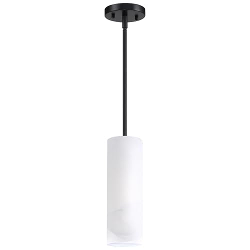 1 Light Hanging Natural Alabaster Marble 3 Pack Pendant Ceiling Light Fixture,Modern Industrial Farmhouse Kitchen Island Light Black Finish Over Sink Restaurant bar Corridor - color: Black 3.2" Marble, size: 3 Pack