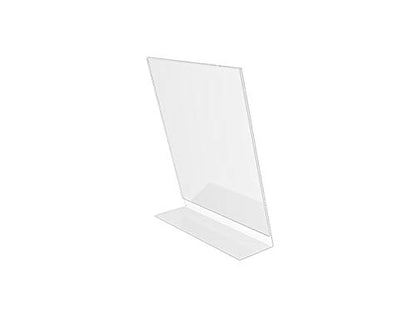 FixtureDisplays® 20PK 8.5 x 11 Clear Acrylic Sign Holder with Slant Back Design Portrait, Vertical Picture Frame 19780-8.5X11-20PK-NPF - size: 8.5x11"