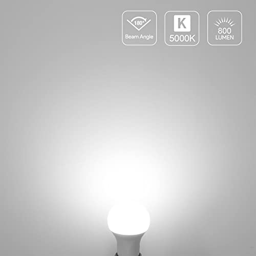 Lepro A19 E26 LED Light Bulbs 9W 800 Lumens Daylight White 5000K 5 Pack - color: Daylight White 5000k