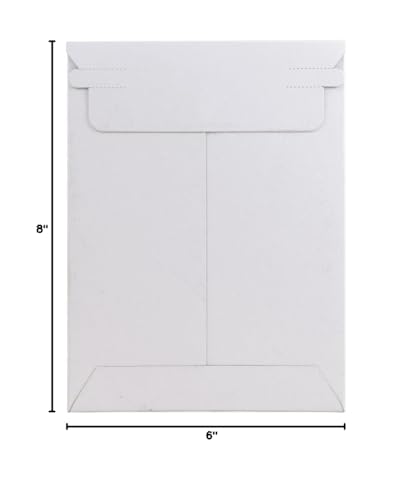 JAM PAPER Stay-Flat Photo Mailer Envelopes with Peel & Seal Closure - 6 x 8 - White - Sold Individually - color: 6" x 8", size: Sold Individually