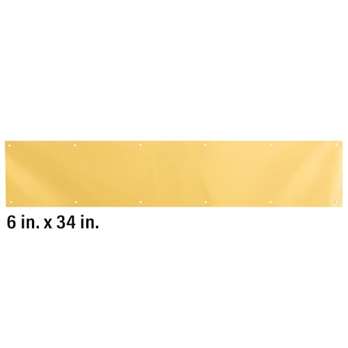 Prime-Line MP4704 Solid Brass Kick Plate, 6 x 34 in, Polished Brass - color: Polished Solid Brass