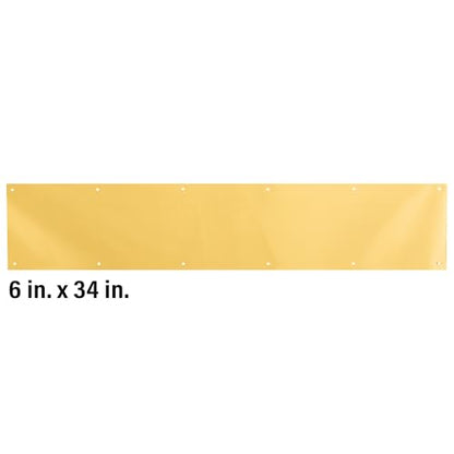 Prime-Line MP4704 Solid Brass Kick Plate, 6 x 34 in, Polished Brass - color: Polished Solid Brass