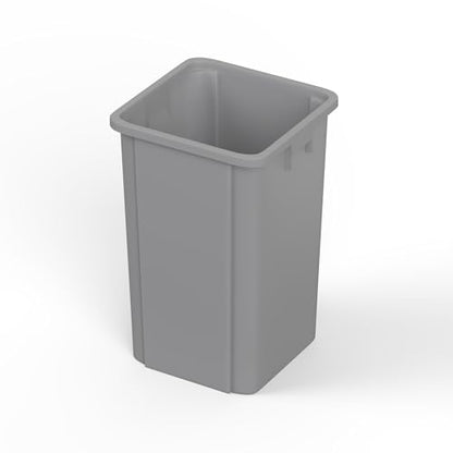 19 Gallon Gray Square Commercial Trash Garbage Can | Outdoor Office Restaurant School Kitchen - color: Gray, size: 19 Gallon, style: Trash Can