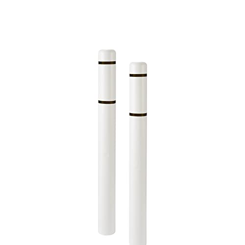 BollardGard 4" x 52" 2-Pack Bollard Cover - Innoplast (White Black Tape) - color: White Black Tape, size: 2-Pack
