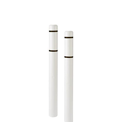 BollardGard 4" x 52" 2-Pack Bollard Cover - Innoplast (White Black Tape) - color: White Black Tape, size: 2-Pack