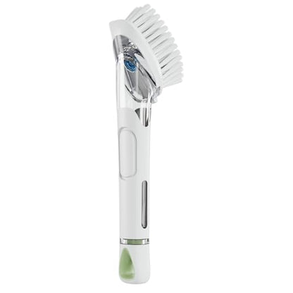 RIMAY Soap Dispensing Dish Brush Dish Scrubber with Soap Dispenser Handle - color: White