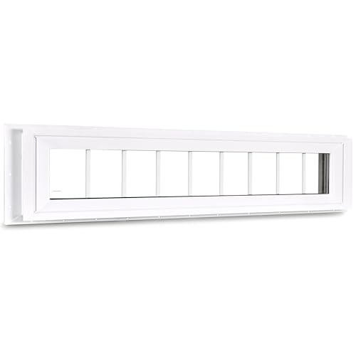 12" x 60" Vinyl Transom Window, White - color: White, size: 12" x 60"