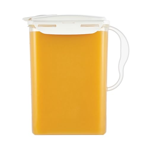 LocknLock Aqua Fridge Door Water Jug | Clear Pitcher | BPA Free Plastic Pitcher with Lid | 3 Quart Pitcher with Lid for Water, Juice, Tea & More Beverages, Ivory - color: Ivory, size: 96 Ounces
