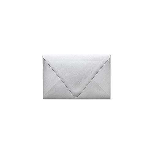 LUXPaper A9 Contour Flap Invitation Envelopes | 5 3/4" x 8 3/4" | Silver Metallic | 80lb. Text | 50 Qty - color: Silver Metallic