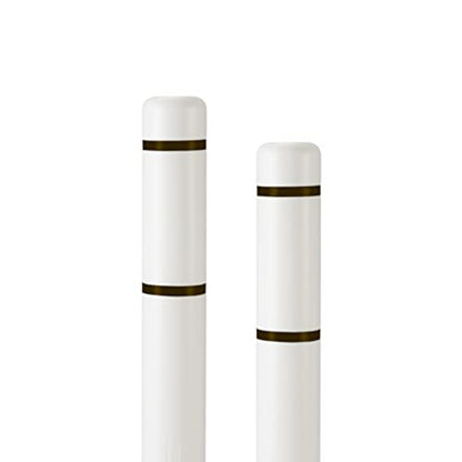 BollardGard 4" x 52" 2-Pack Bollard Cover - Innoplast (White Black Tape) - color: White Black Tape, size: 2-Pack