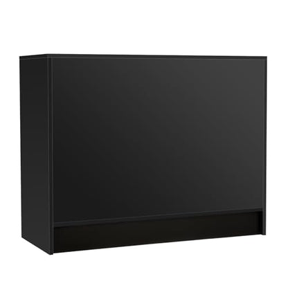 48”W * 20”D * 38”H - Cash Wrap Wood Counter - Black Register Counter with 3 Heights Adjustable Shelf - color: Black, size: 4 FT