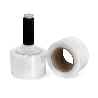 IDL Packaging 3" x 1000' Stretch Wrap Mini Rolls, 80 Ga (2-Pack) - USA-Made - size: 3" Rolls + Handle, style: 1000' Length, 80 Gauge