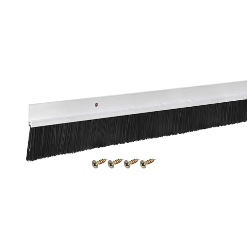 uxcell Door Brush Bottom Sweep H-Shape Aluminum Alloy Base with 1.6-inch PP Brush for Home, Industrial (35-inch L, Silver) - color: Silver, size: 35-inch x 1.6-inch