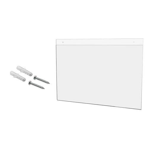 10 Pack Wall Sign Holder 17" x 11" Horizontal with 2 Predrilled Holes and Hanging Hardware for Permits and Project Information on Construction Sites Retail Stores Clear Acrylic by Marketing Holders - size: 17" w x 11" h