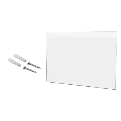 10 Pack Wall Sign Holder 17" x 11" Horizontal with 2 Predrilled Holes and Hanging Hardware for Permits and Project Information on Construction Sites Retail Stores Clear Acrylic by Marketing Holders - size: 17" w x 11" h