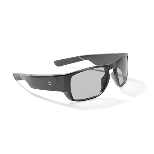 Lucyd Armor Smart Safety Glasses, TR90 Frame, Light Adaptive Lenses, Open Ear Speakers & Microphone - ANSI Z87.1 - style: Vantage Photochromic