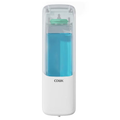 Soap Dispenser Wall Mount, 300ml No-Drill Adhesive or Screw Mounting - color: White