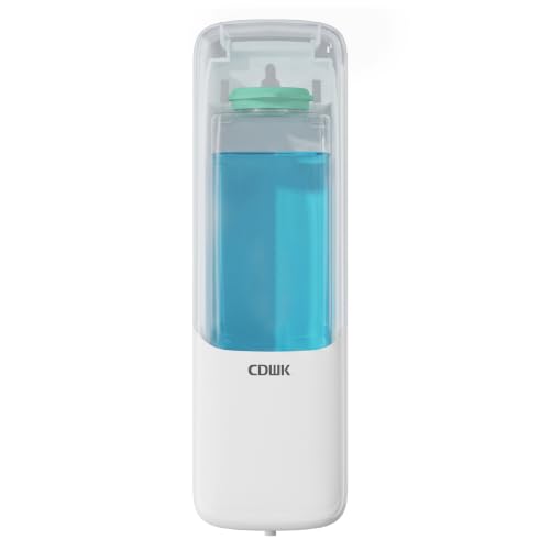Soap Dispenser Wall Mount, 300ml No-Drill Adhesive or Screw Mounting - color: White