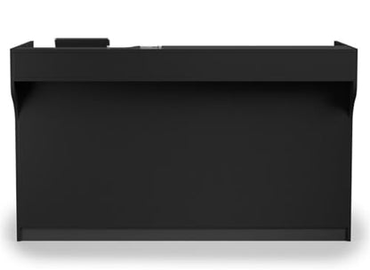 Displays2go Free-Standing Black Melamine Register Stand