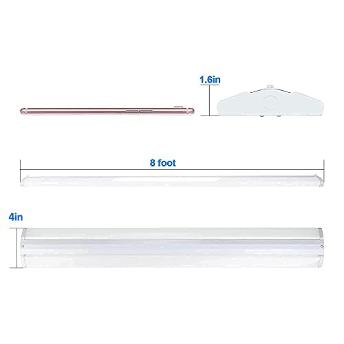 ANTLUX 110W 8FT LED Wraparound Ultra Slim Strip Lights, 12600LM, 5000K, 8 Foot LED Garage Shop Lights, Flush Mount Warehouse Office Ceiling Lighting Fixture, Fluorescent Tube Replacement, 2 Pack - color: 5000K Daylight White