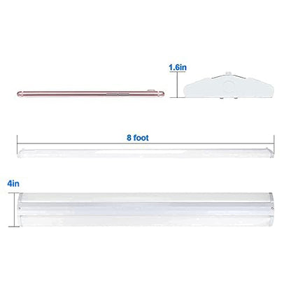 ANTLUX 110W 8FT LED Wraparound Ultra Slim Strip Lights, 12600LM, 5000K, 8 Foot LED Garage Shop Lights, Flush Mount Warehouse Office Ceiling Lighting Fixture, Fluorescent Tube Replacement, 2 Pack - color: 5000K Daylight White