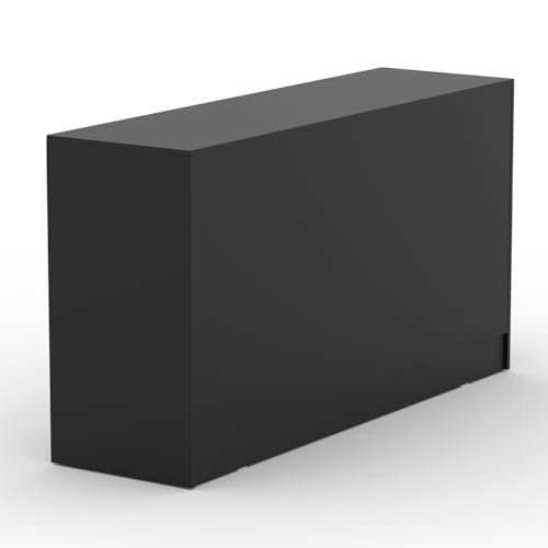 70”W * 20”D * 38”H - Cash Wrap Wood Counter - Black Register Counter with 3 Heights Adjustable Shelf - color: Black, size: 6 FT