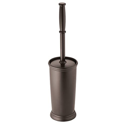 mDesign Metal Freestanding Slim Toilet Bowl Brush and Holder (Pack of 2) - color: Espresso, size: Pack of 2