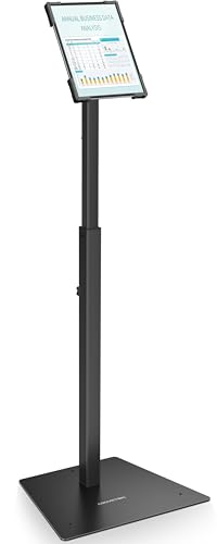 AboveTEK Security iPad Kiosk Floor Stand, Anti-Theft POS Tablet Stands for Retail Business, Height Adjustable Tablet Floor Stand, 360° Swivel Universal Locking Holder Fits 9.7"-13" iPads/iPad Pro/Air - color: Black