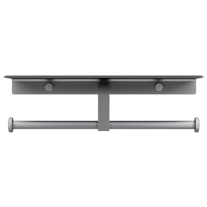 Danpoo Grey Toilet Paper Holder with Shelf, Double Roll Commercial Toilet Paper Dispenser - color: Grey