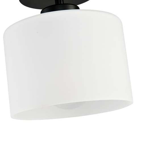 Semi Flush Mount Ceiling Light, Modern Kitchen Lighting Fixtures Ceiling, Rustic Ceiling Light Fixtures, Ceiling Lights with Glass Shade for Hallway Foyer Entryway Bedroom - color: 1 Pack Milk Glass, size: 1 Pack