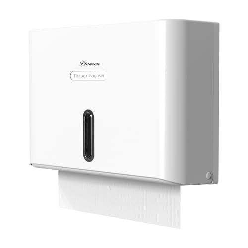 Paper Towel Dispenser Wall Mount, Adhesive No Drilling Multifold Trifold C Fold Commercial Hand Towel Dispenser,White - color: White