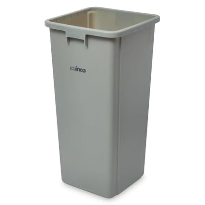 Winco 23 Gallon Gray Commercial Square Plastic Trash Can - color: Gray, size: 23 Gallon